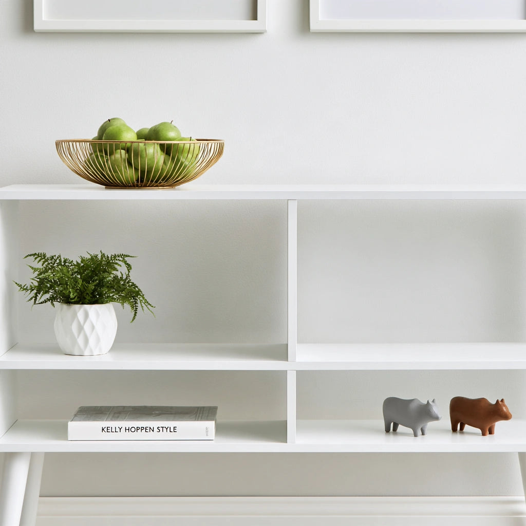 Consolle da ingresso a tre livelli, colore bianco - mildewproofbench