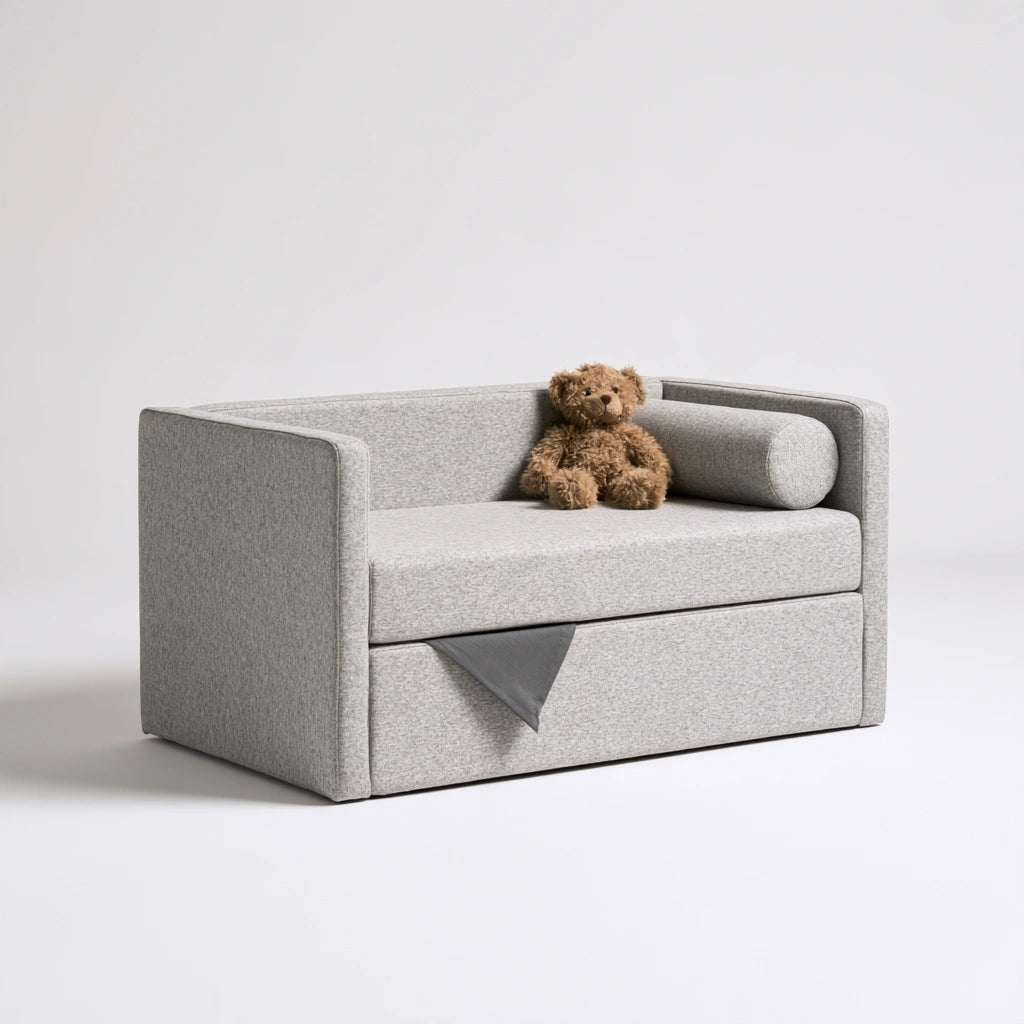 Divano contemporaneo con rivestimento in tessuto, colore grigio chiaro - mildewproofbench
