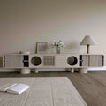 Credenza moderna in legno, colore marrone chiaro