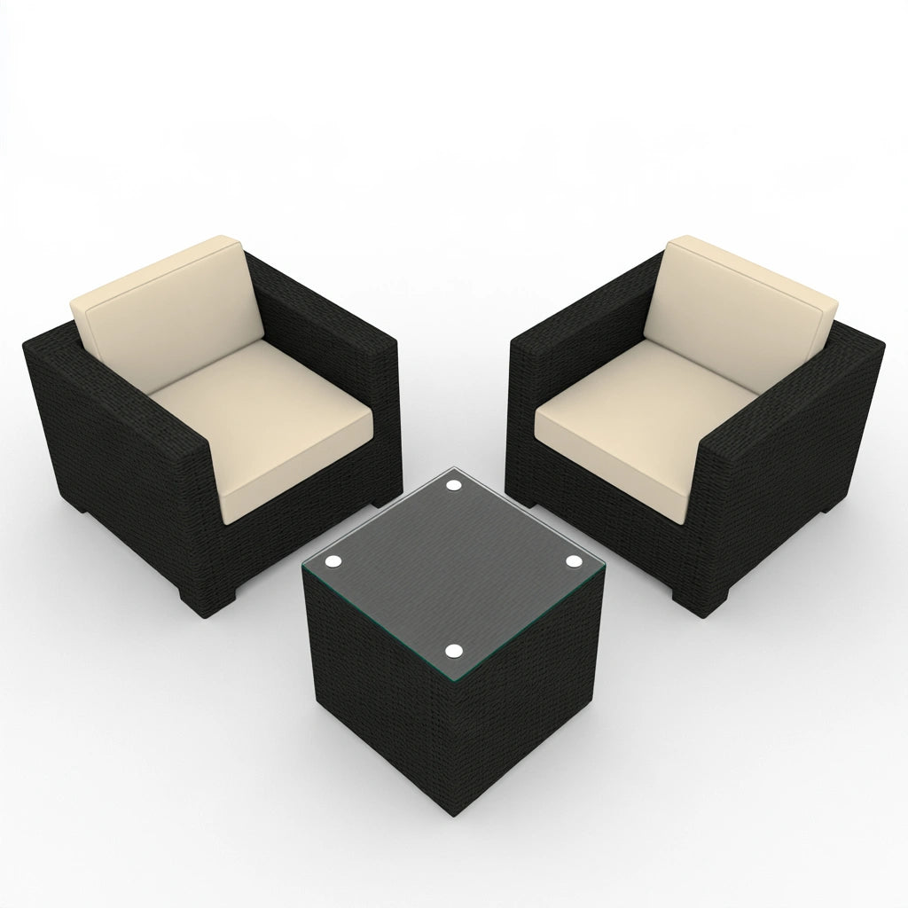 Set salotto da giardino, colore grigio scuro